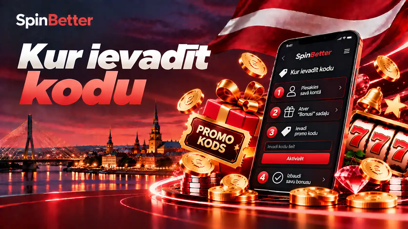 SpinBetter promo code: kur to ievadīt kontā