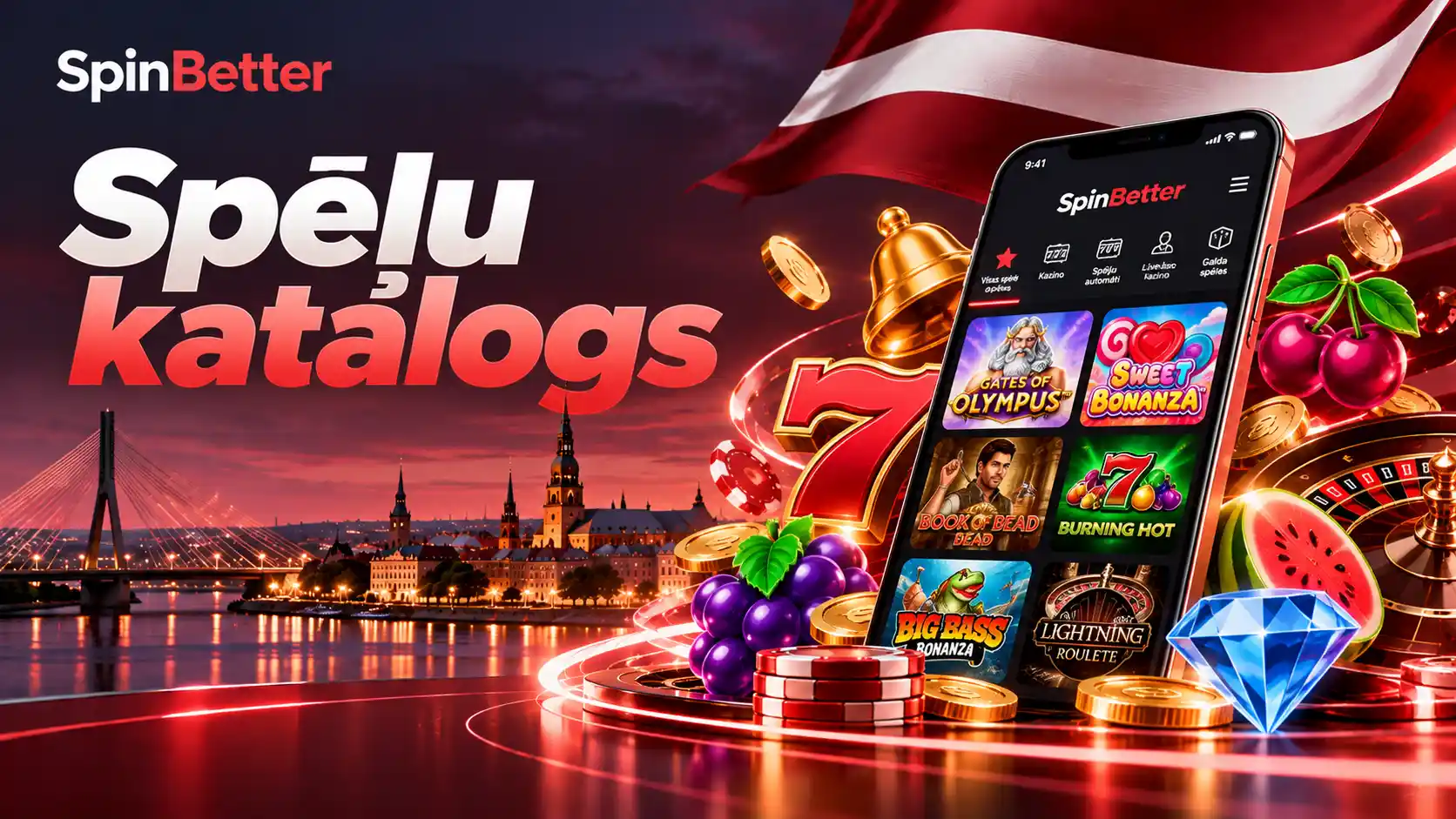 SpinBetter casino spēļu katalogs